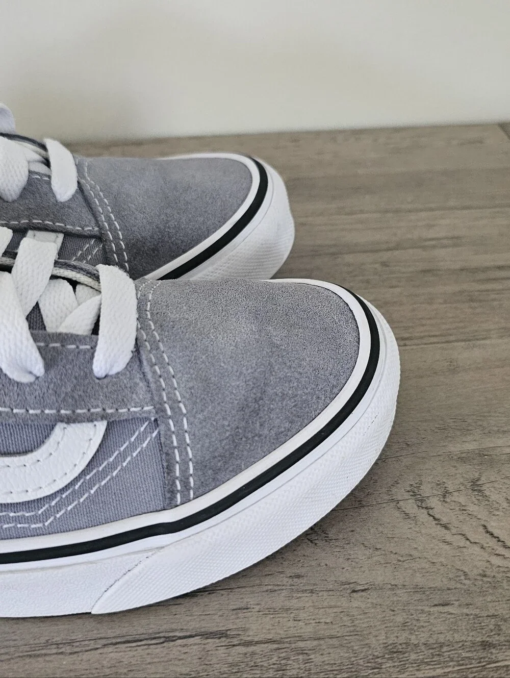 Vans Old Skool Shoe Pewter Grey Kids Size 3 Boy Girl